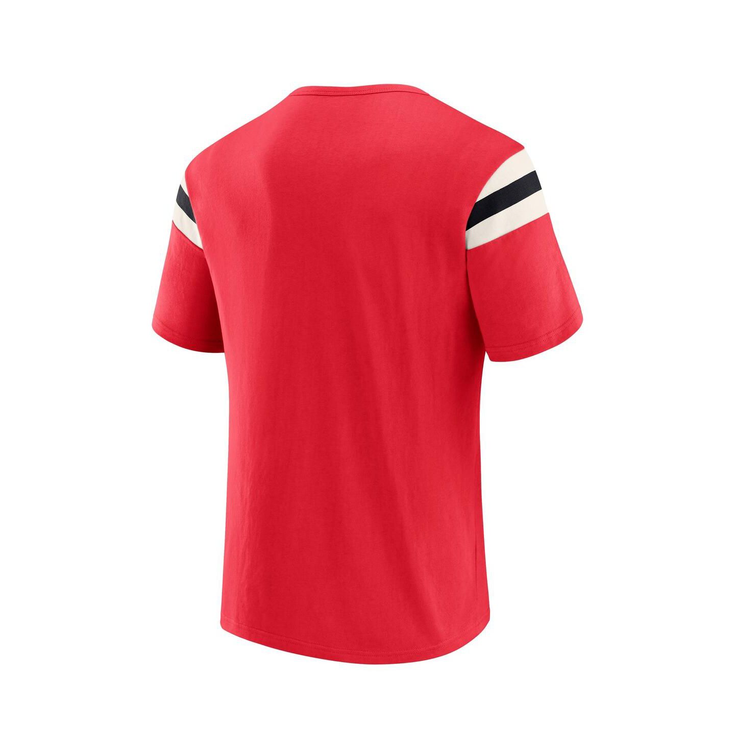 Мужская футболка Fanatics Darius Rucker Collection By Red Cincinnati Reds Distressed Sleeve Stripe — фото 3
