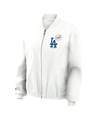 Women's White Los Angeles Dodgers Full-Zip Bomber Jacket