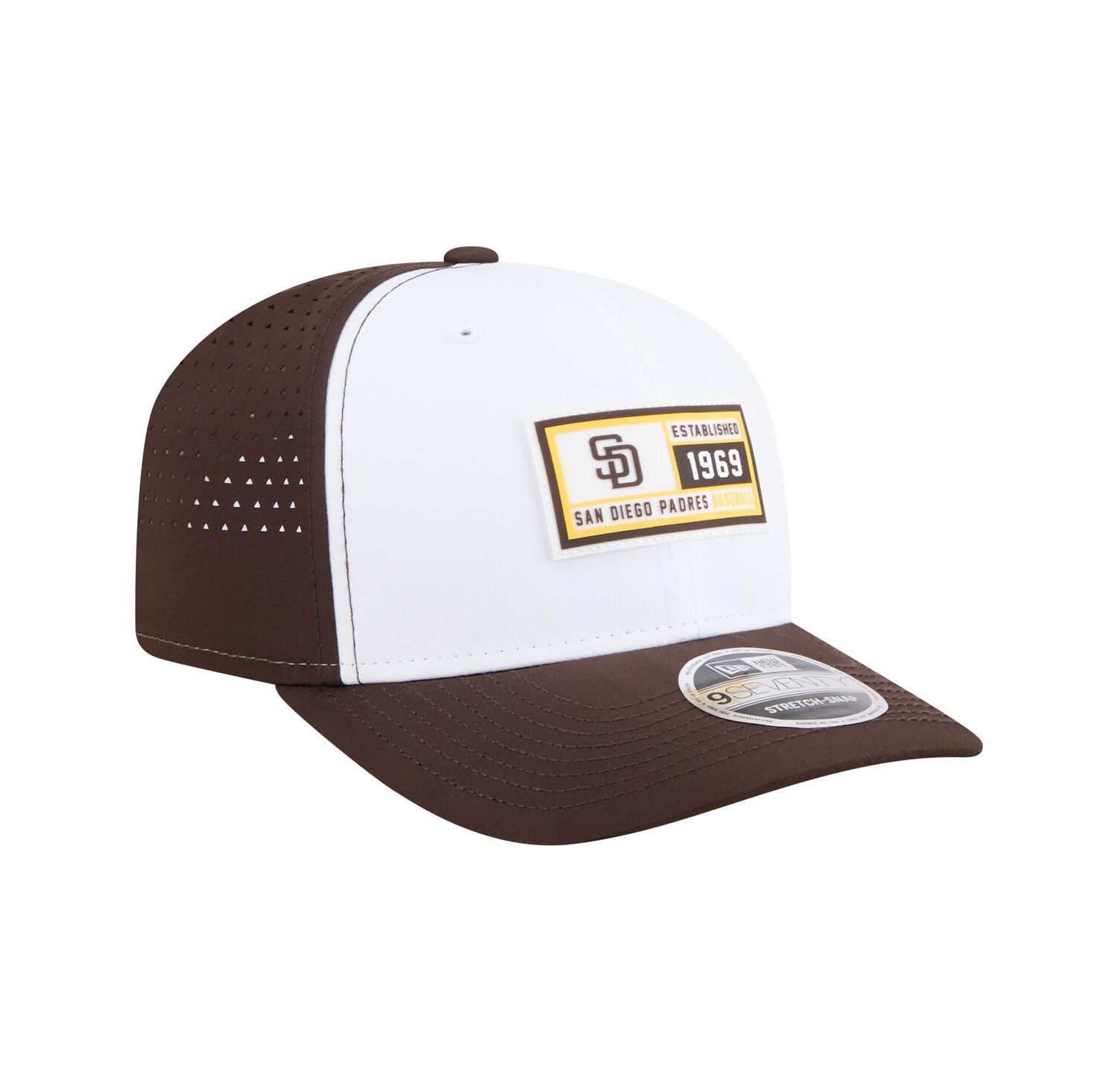 Men's White/Brown San Diego Padres Established Patch 9SEVENTY Adjustable Hat