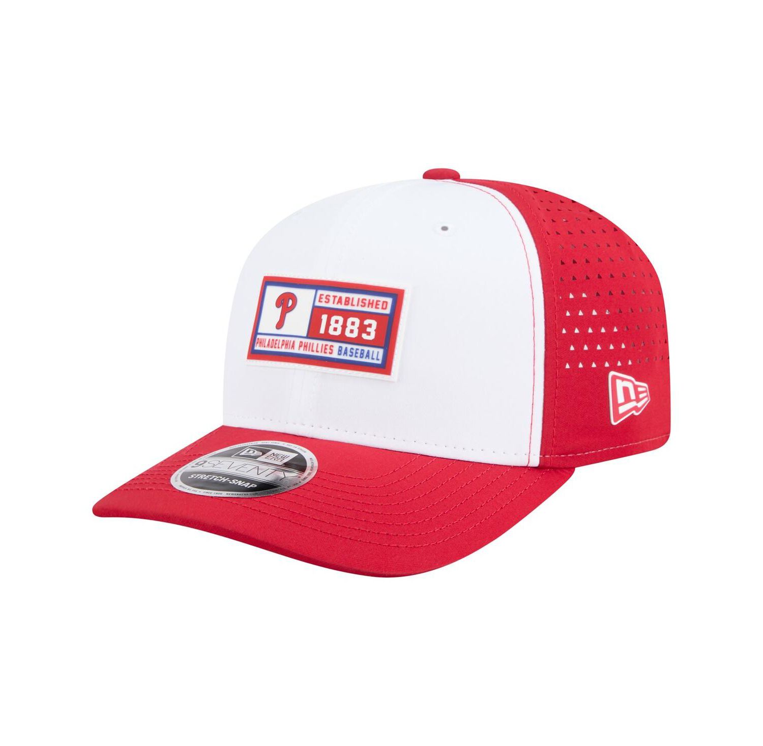 Men's White/Red Philadelphia Phillies Established Patch 9SEVENTY Adjustable Hat