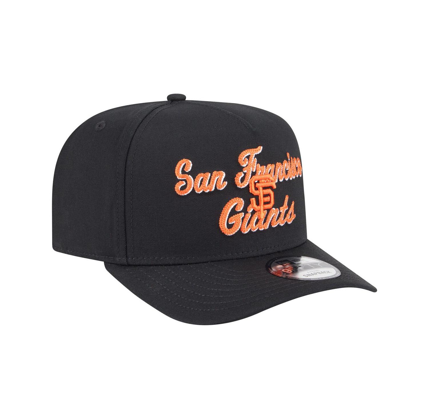 Men's Black San Francisco Giants Chainstitch 9FIFTY A-Frame Snapback Hat