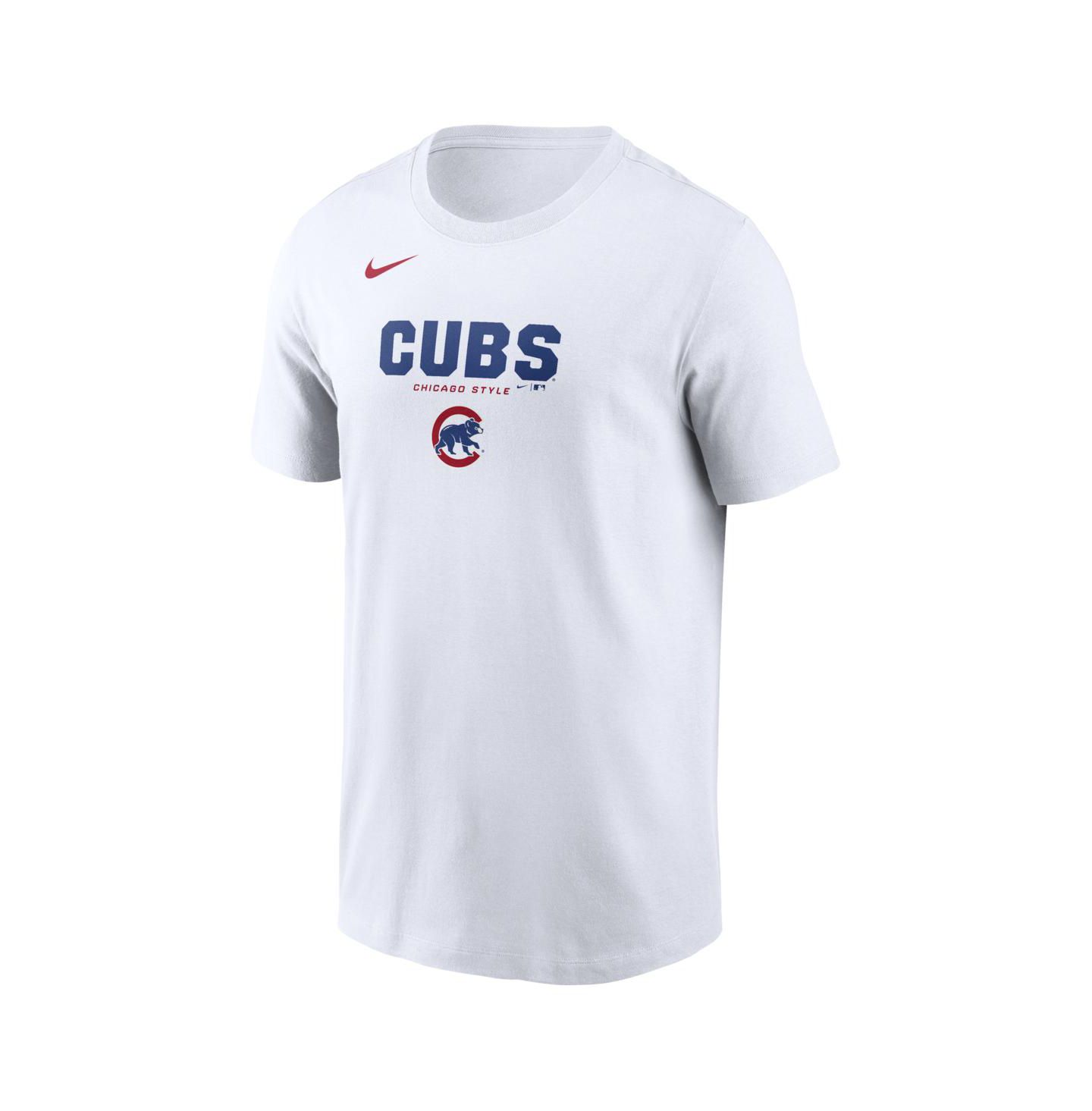 Мужская футболка Nike White Chicago Cubs Bold Team Name — фото 2