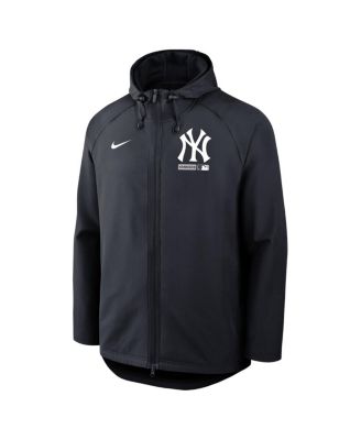 Men's Navy New York Yankees Authentic Collection Raglan Therma-FIT Full-Zip Hooded Jacket