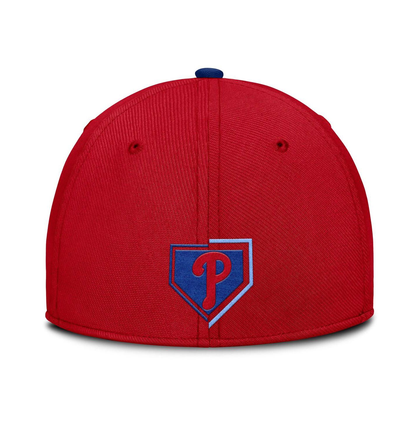 Мужская кепка Nike Red Philadelphia Phillies Primetime Rise Dri-FIT Flex Hat — фото 4