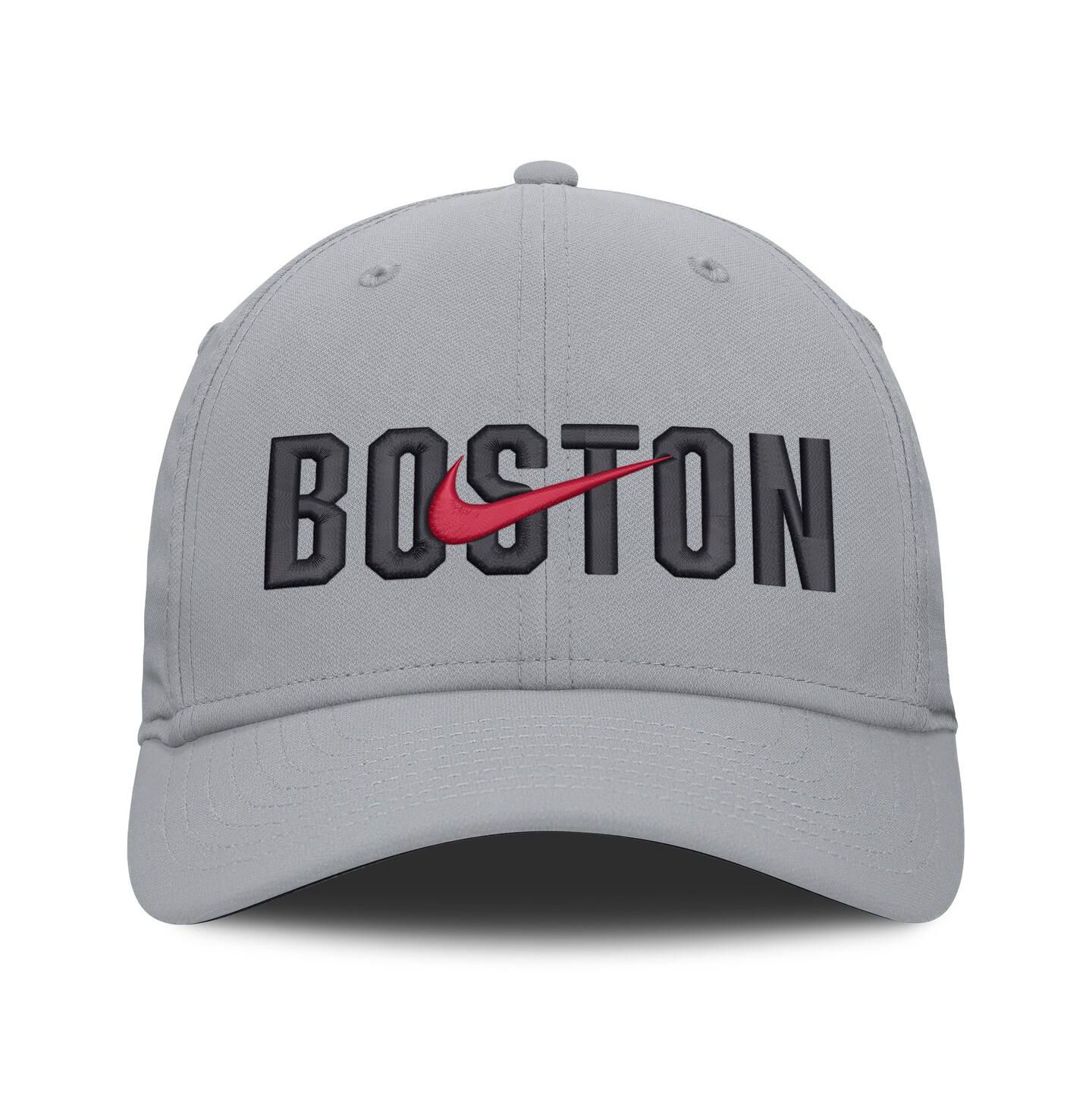 Мужская кепка Nike New Era Gray Boston Red Sox Primetime Dri-FIT Rise Bozz Flex Hat — фото 2