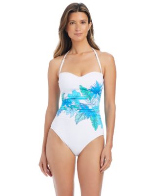 Women's Riviera Retreat Shirred Bandeau Neck One-Piece Swimsuit