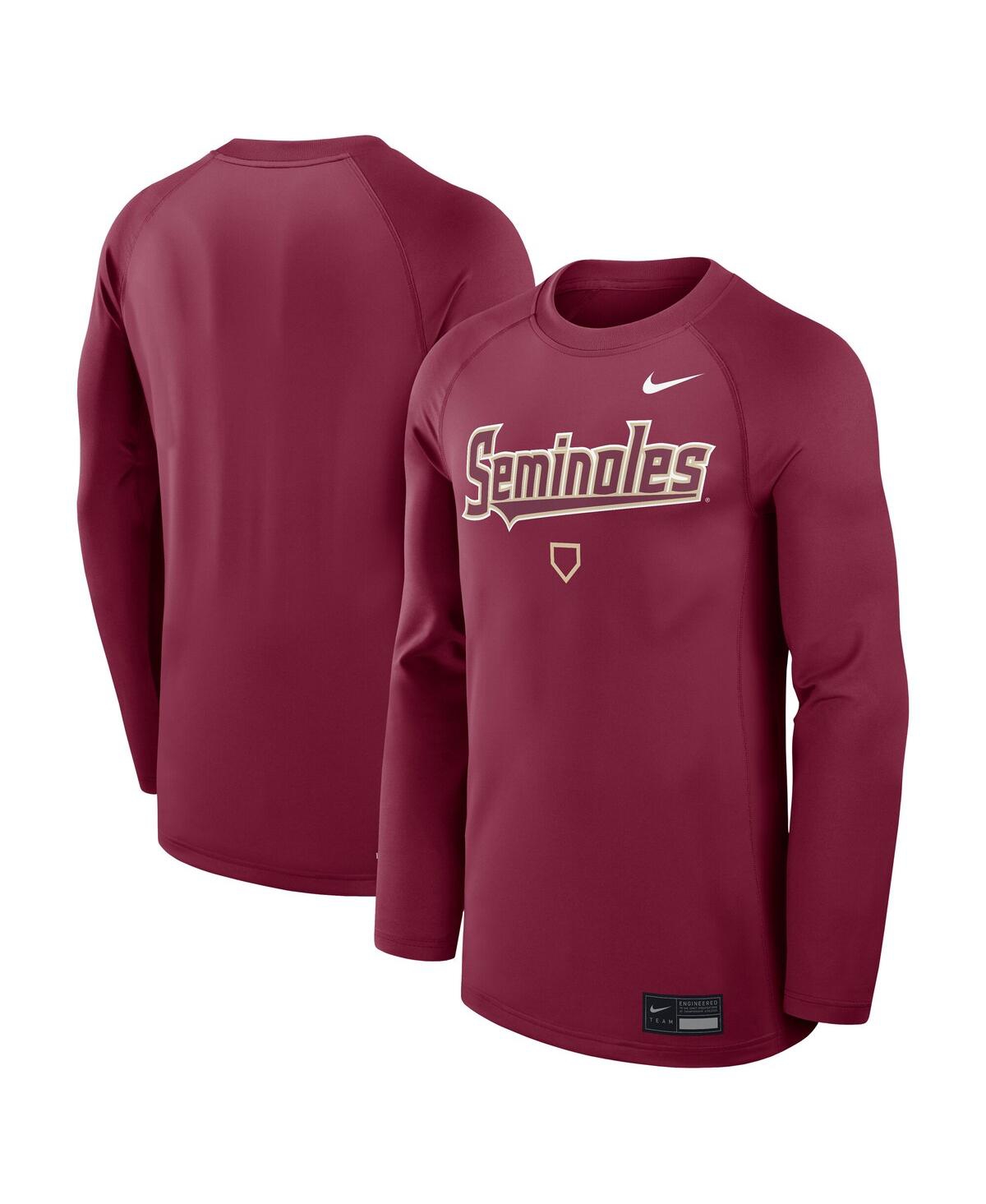 Nike Men's Garnet Florida State Seminoles Dugout Game Time Raglan Dri-fit Long Sleeve T-Shirt - Garnet