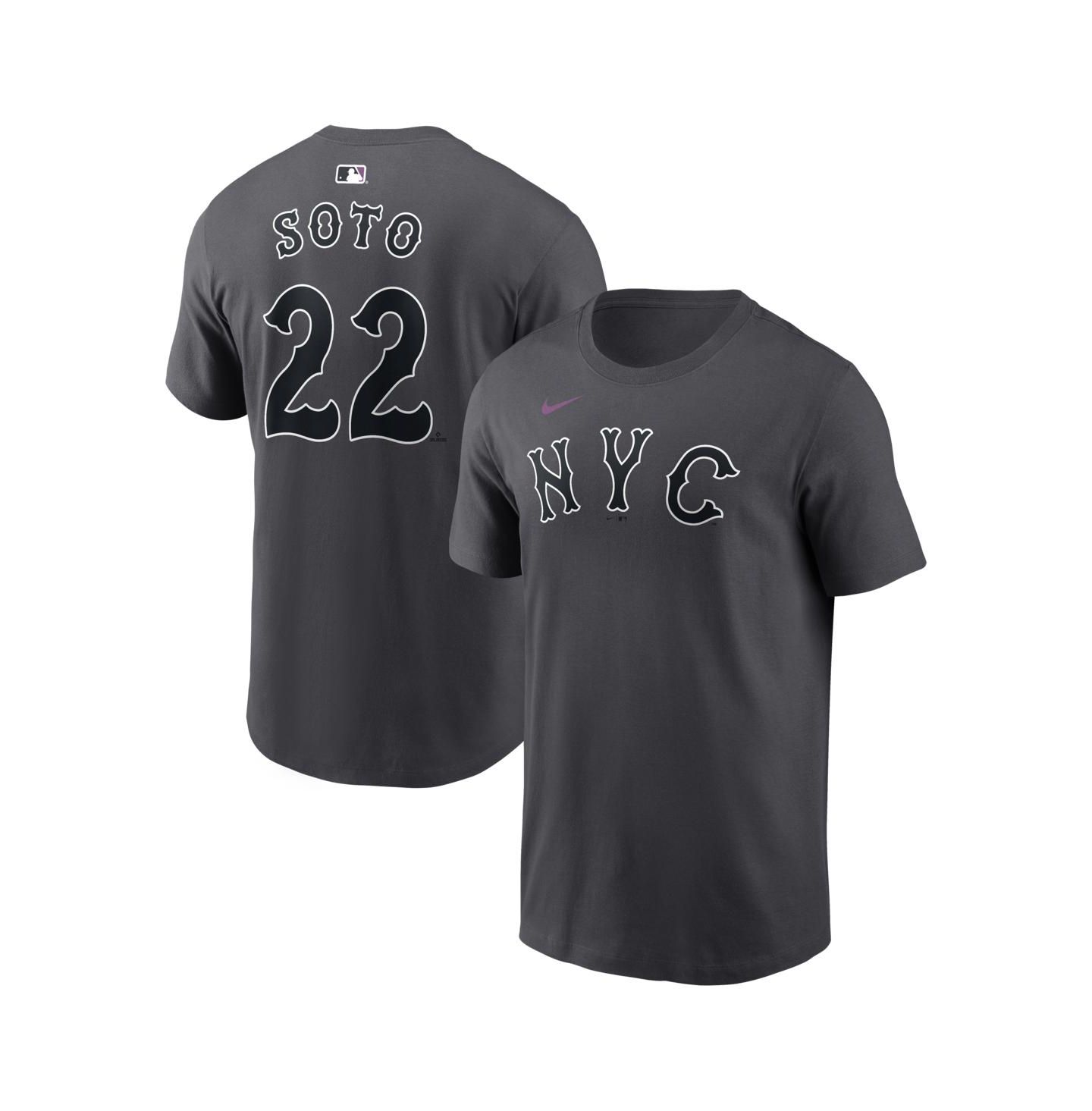 Мужская футболка Nike Juan Soto Anthracite New York Mets City Connect Name & Number — фото 1