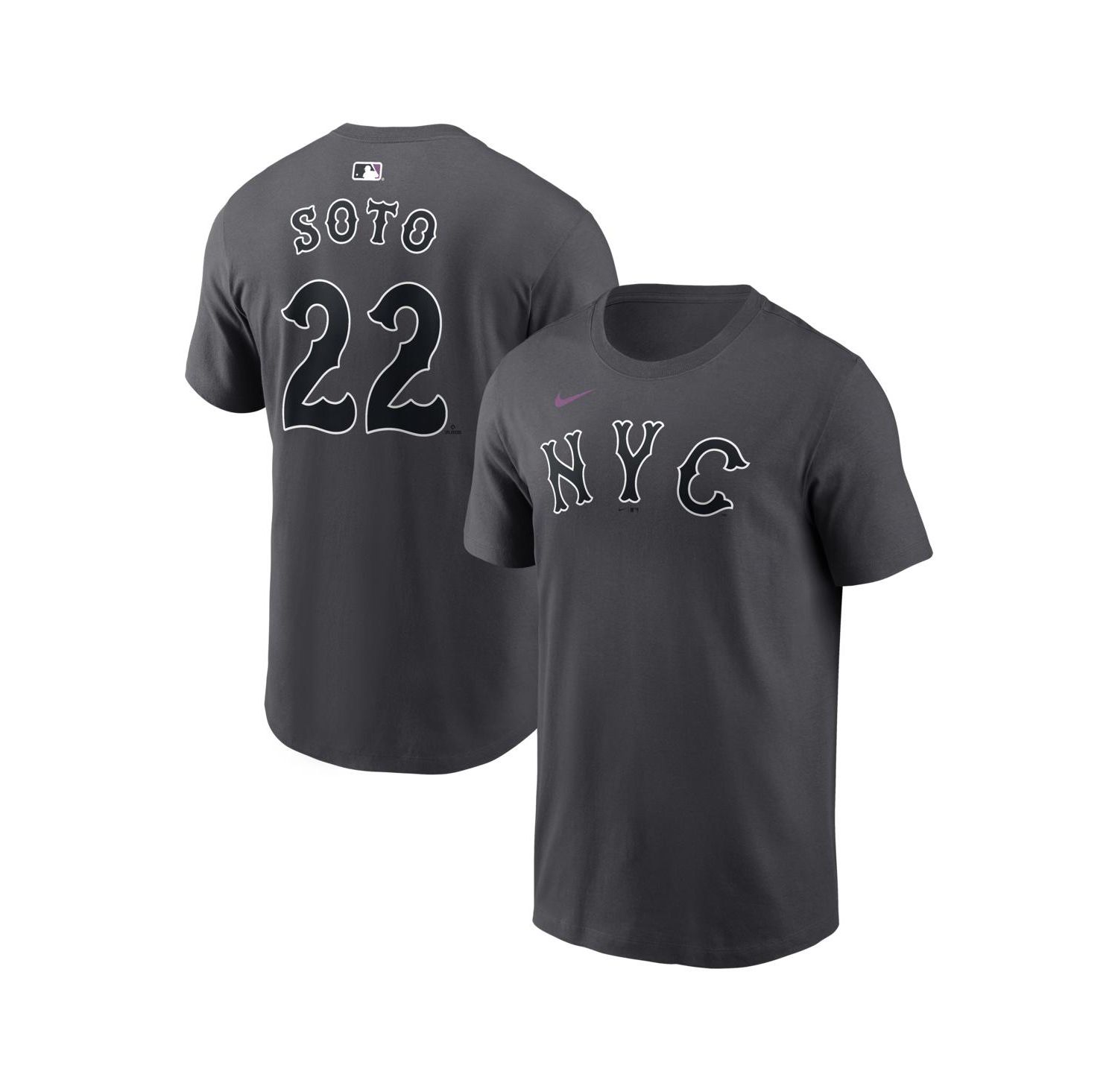 Men's Juan Soto Anthracite New York Mets City Connect Name & Number T-Shirt
