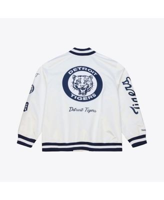 Men's White Detroit Tigers Cooperstown Collection Arctic Lightweight Satin Full-Snap Jacket