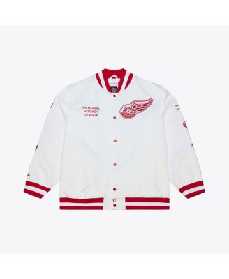 Men's White Detroit Red Wings Arctic Lightweight Satin Full-Snap Jacket