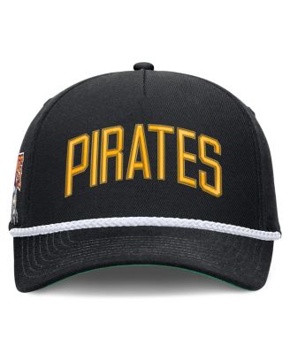 Men's Black Pittsburgh Pirates Cooperstown Collection Rise Adjustable Hat
