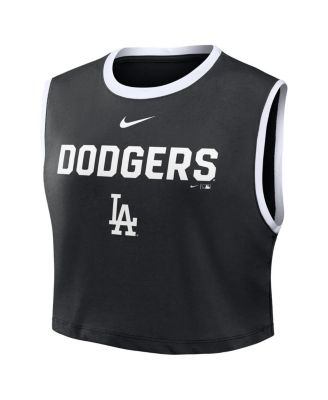 Women's Black Los Angeles Dodgers Primetime Loose Dri-FIT Cropped Tank Top