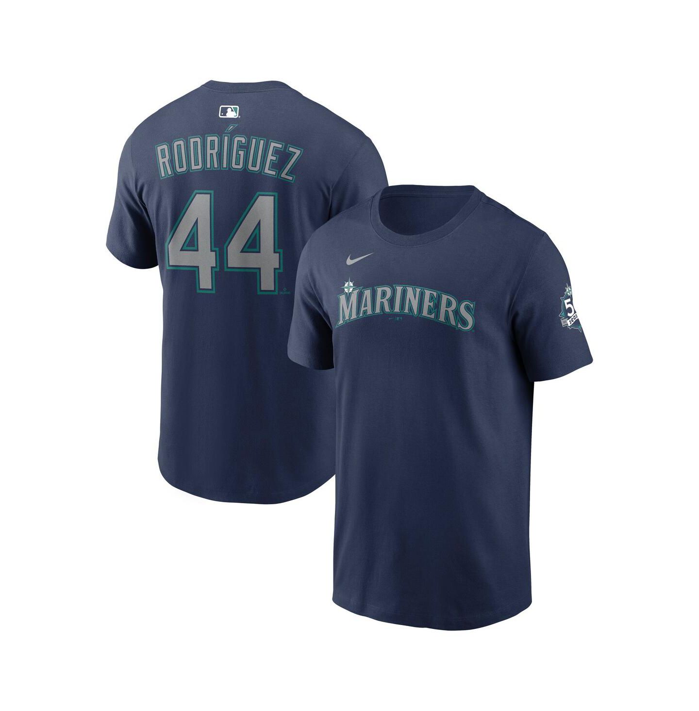 Мужская футболка Nike Julio Rodríguez Navy Seattle Mariners 50th Season Name & Number — фото 1