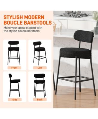 Bar Stools Set of 3, 24" Modern Counter Height Bar Stools