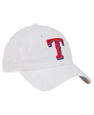 Women's White Texas Rangers Floral Mesh 9TWENTY Adjustable Hat