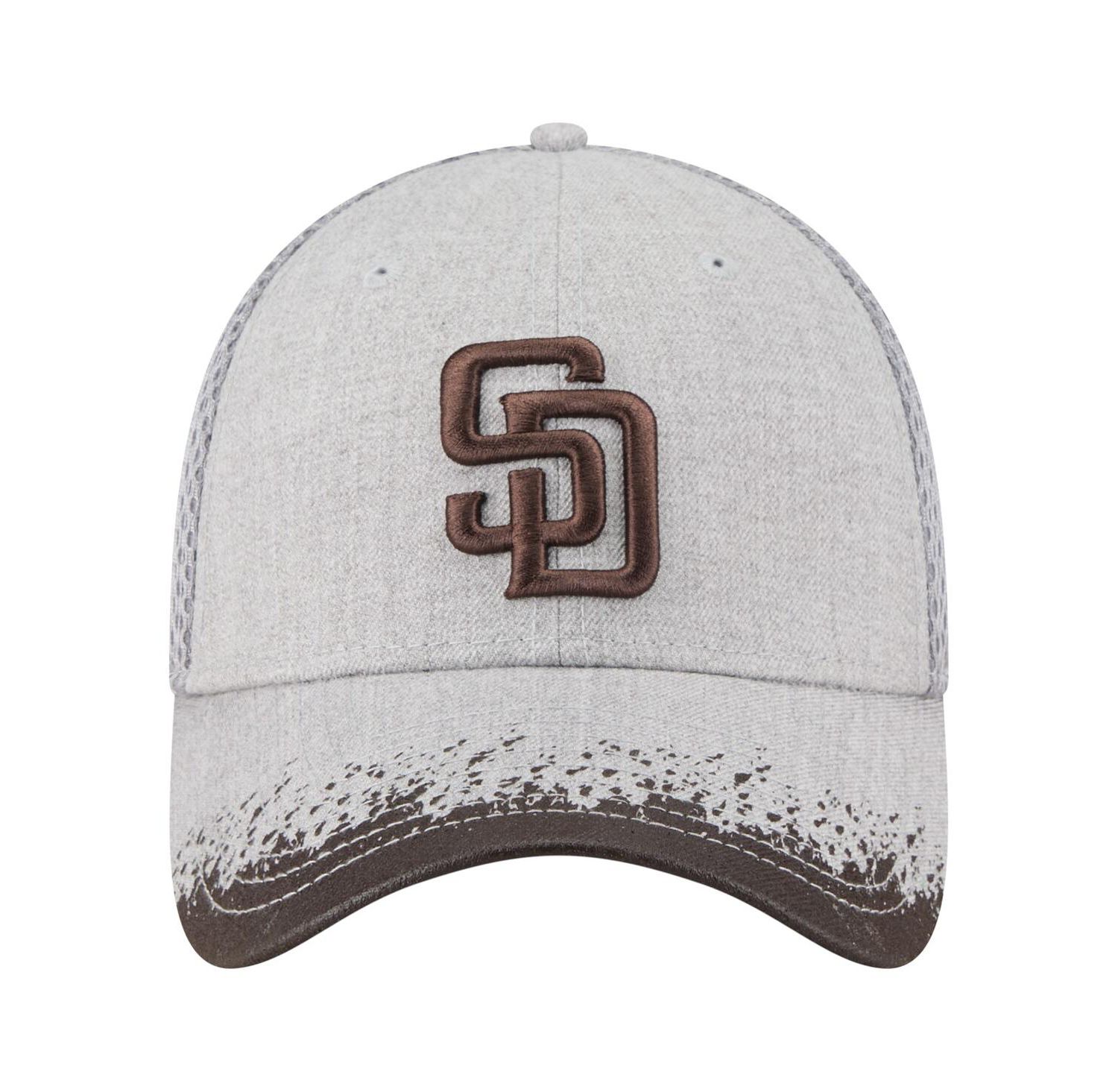 Men's Gray San Diego Padres Visor Paint Splatter 39THIRTY Flex Hat