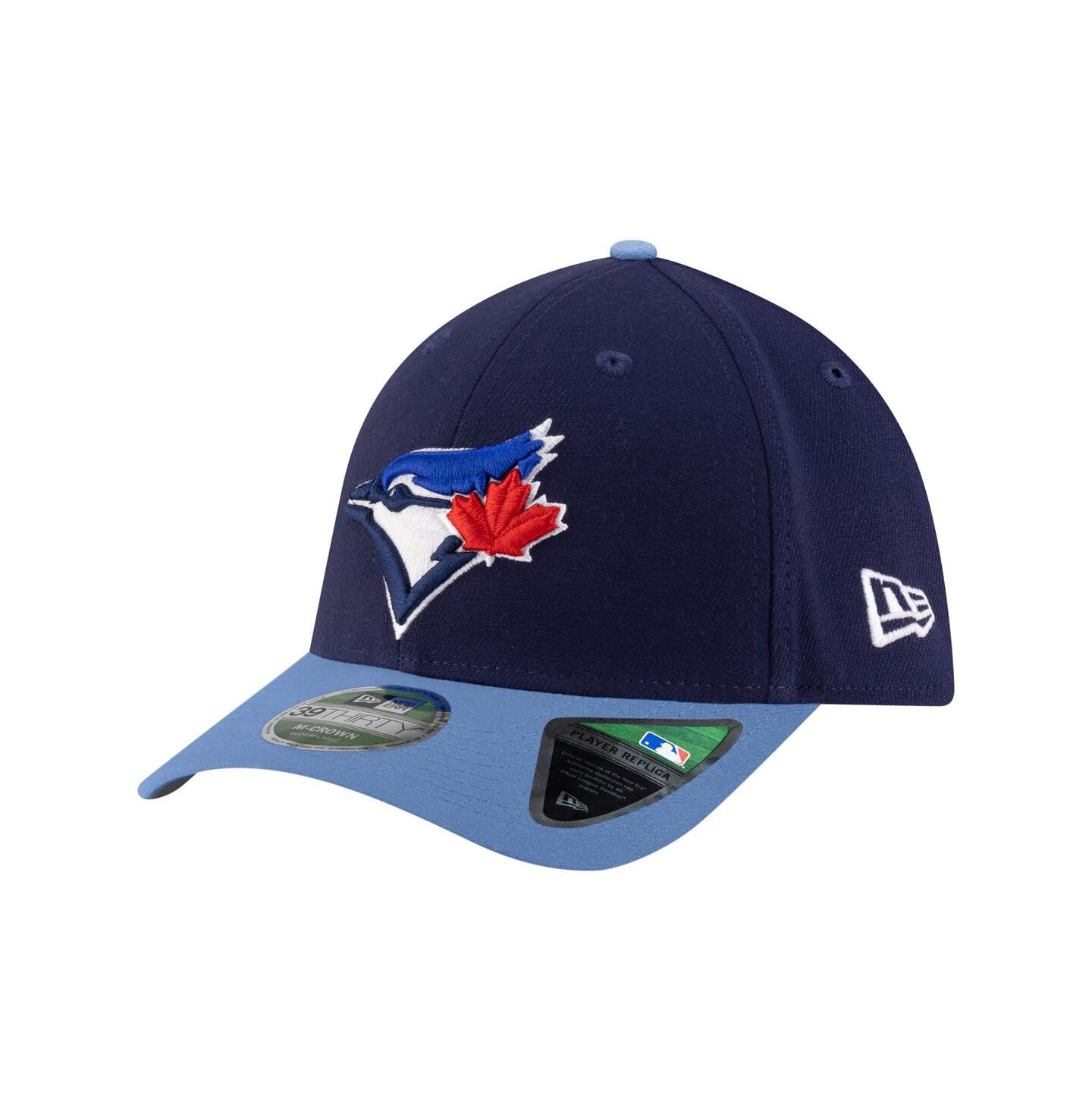 Мужская кепка New Era Navy Toronto Blue Jays Alternate Player Replica 39THIRTY M-Crown Flex Hat — фото 1