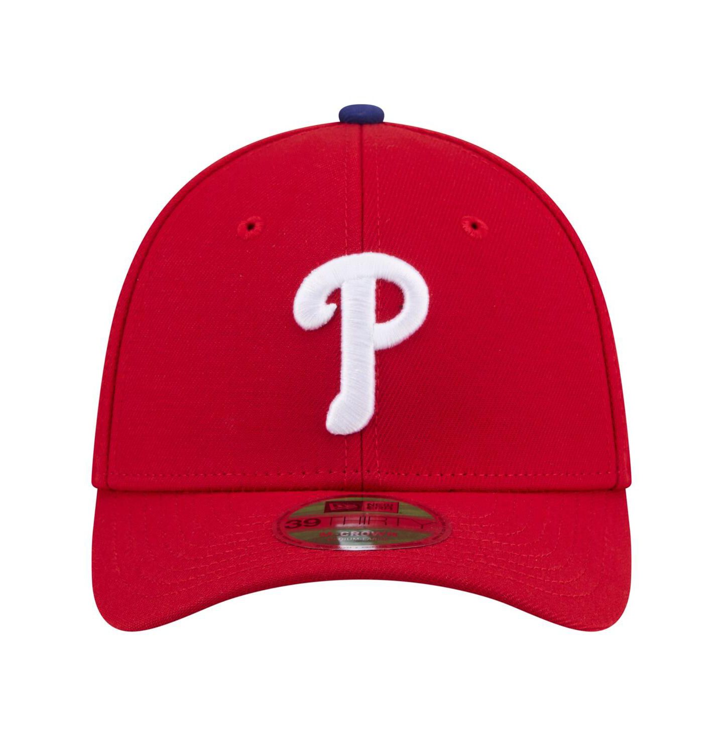 Мужская кепка New Era Red Philadelphia Phillies Player Replica 39THIRTY M-Crown Flex Hat — фото 2