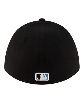 Men's Black Miami Marlins Player Replica 39THIRTY M-Crown Flex Hat