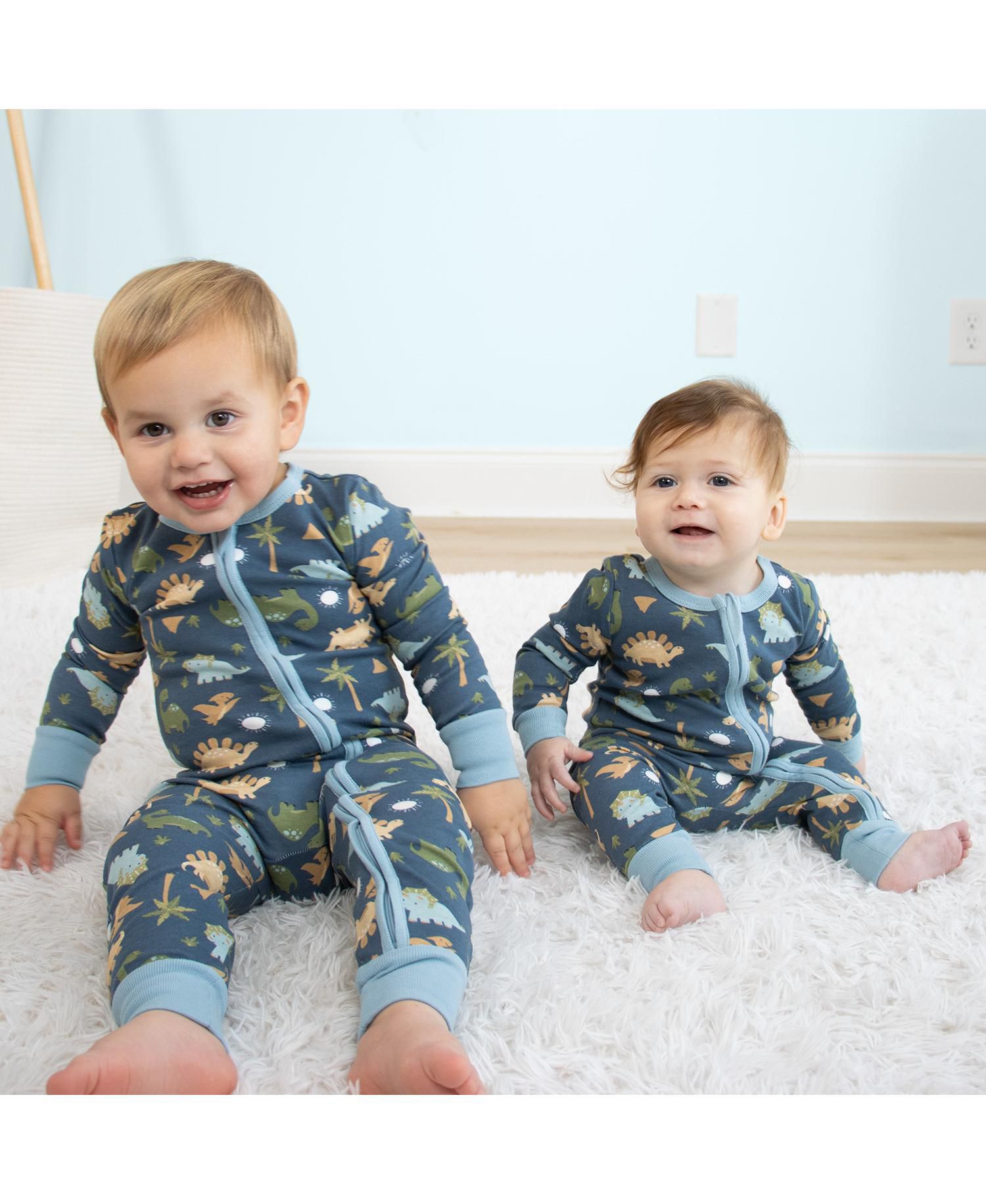 Toddler Boys Dino Star Cotton Footless Pajamas for Boys, 2 Pack