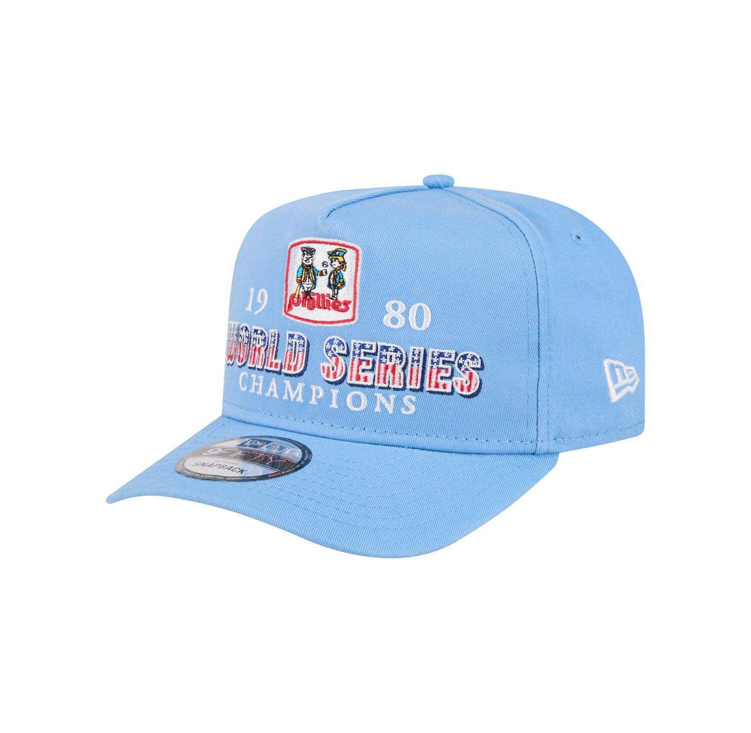 Men's Light Blue Philadelphia Phillies 1980 World Series Champions Throwback 9FIFTY A-Frame Snapback Hat