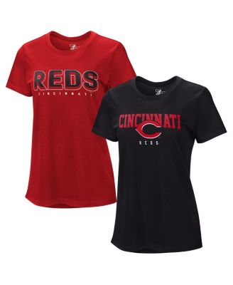 Women's Red/Black Cincinnati Reds Two T-Shirt Combo Pack