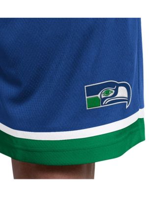 Men's Royal Seattle Seahawks Throwback Power Play Mesh Shorts