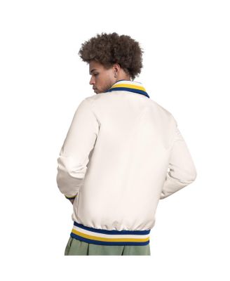 Men's White Milwaukee Brewers The Captain Cooperstown Logo Full-Zip Varsity Jacket