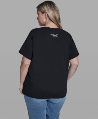 Plus Size Bonjour Crew Neck T-Shirt
