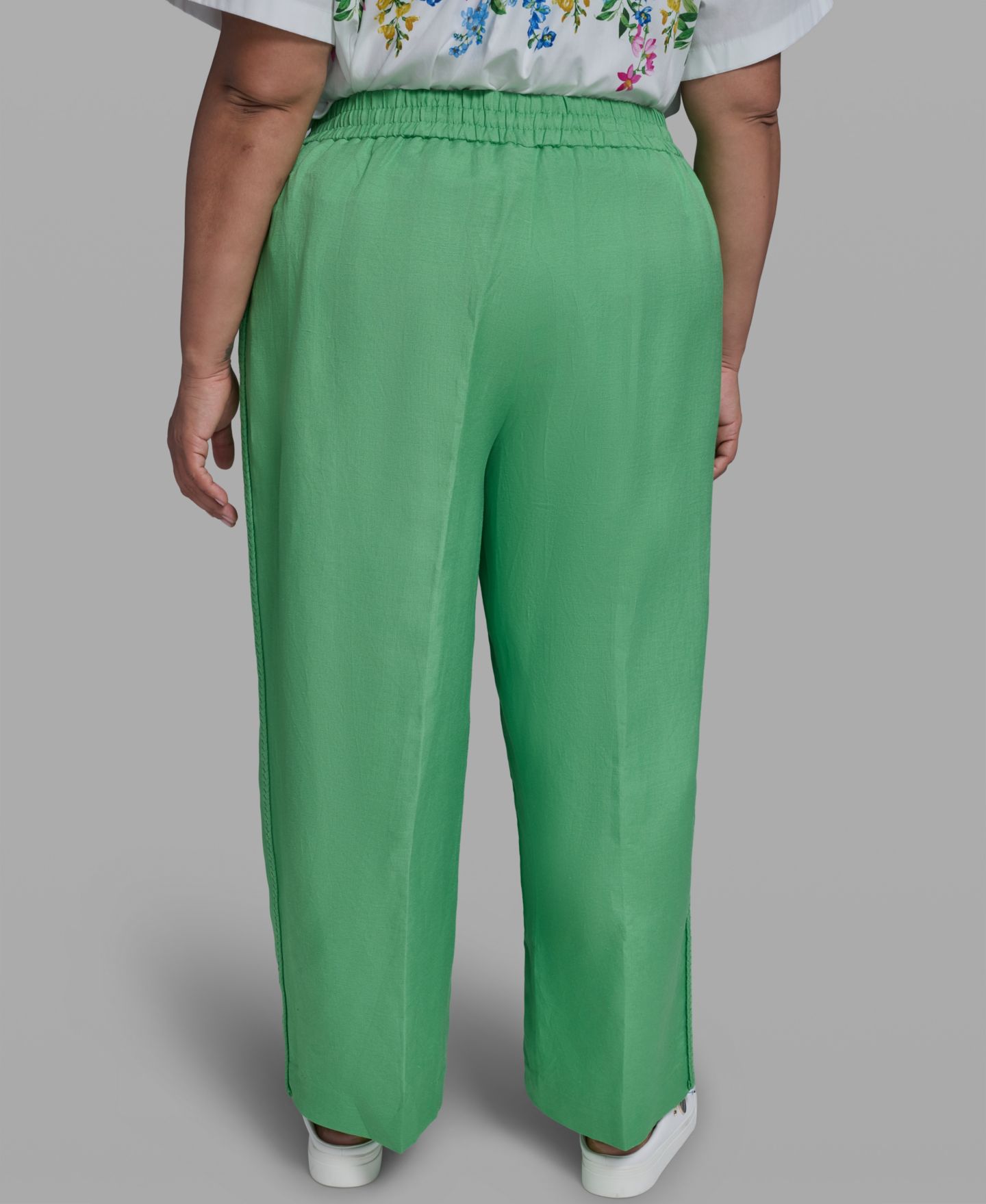 Женские брюки KARL LAGERFELD PARIS Plus Size Mid-Rise Pull-On, цвет: Зелёный — фото 4