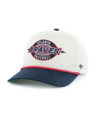 Big Boys and Girls Natural/Navy Atlanta Braves Frame Out Hitch Adjustable Hat