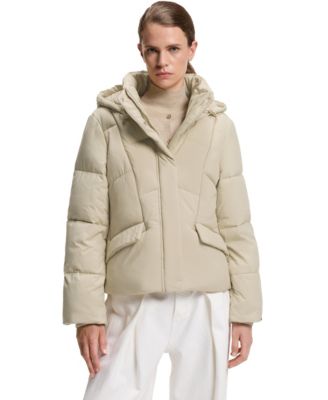 BOSS by Women's Hooded Piped Detail Padded Jacket
