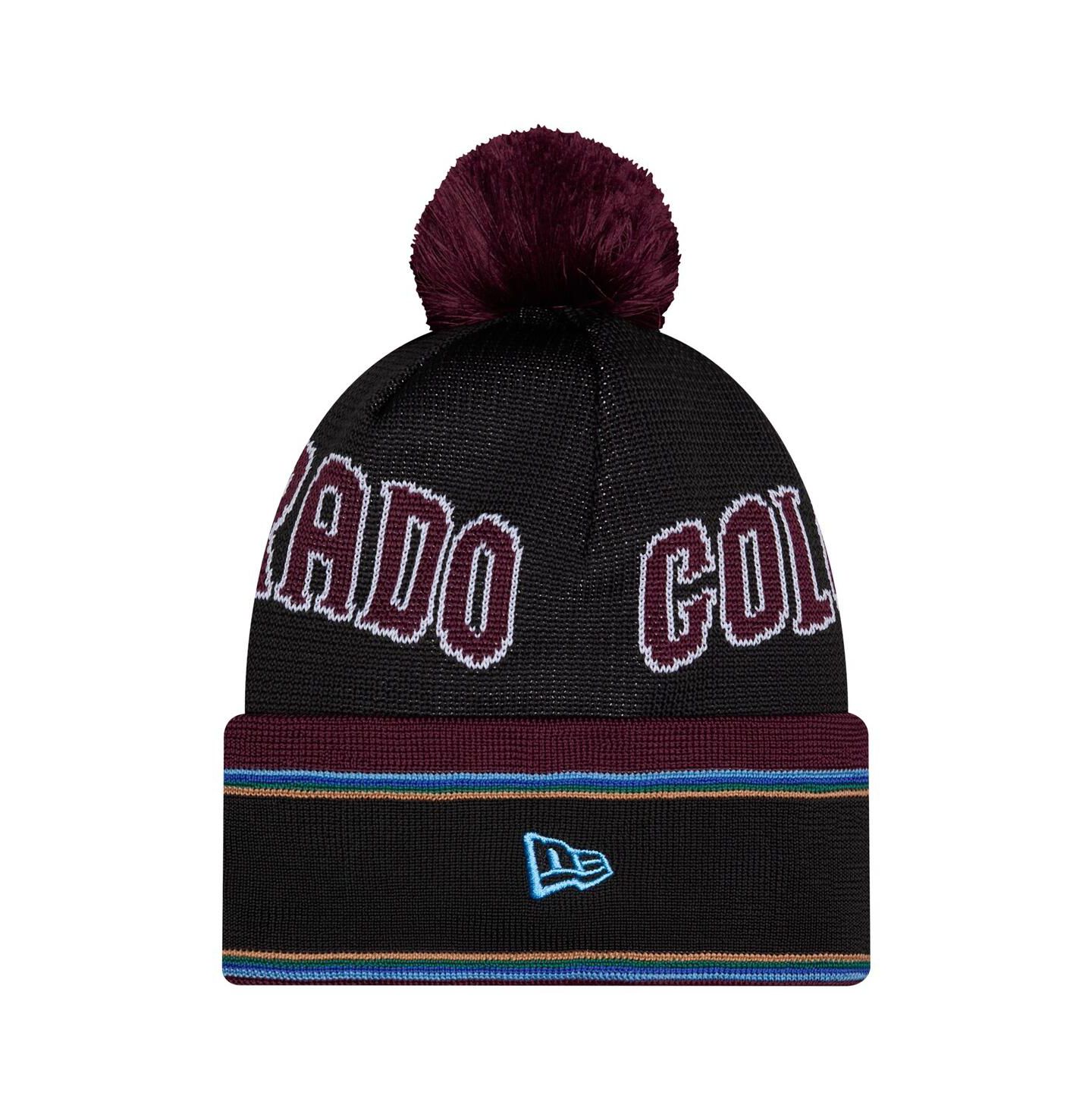 Мужские головные уборы New Era Black Colorado Rapids 2026 Jersey Hook Cuffed Knit Hat with Pom — фото 3