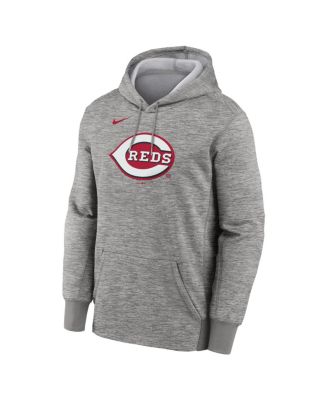 Men's Heather Gray Cincinnati Reds Primary Logo Therma Hoodie