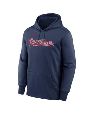 Men's Navy Cleveland Guardians Primary Wordmark Therma Hoodie