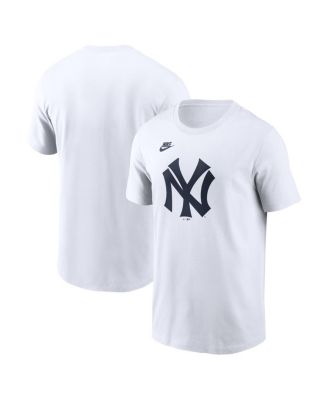 Men's White New York Yankees Cooperstown Collection Logo T-Shirt
