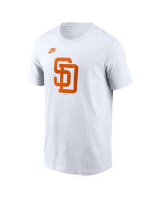 Men's White San Diego Padres Cooperstown Collection Logo T-Shirt