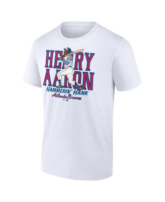 Men's Hank Aaron White Atlanta Braves Cooperstown Collection Player T-Shirt