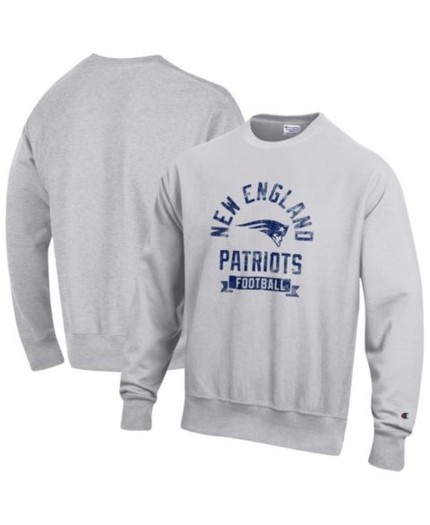 Мужская толстовка Champion Heather Gray New England Patriots Reverse Weave Fleece Pullover