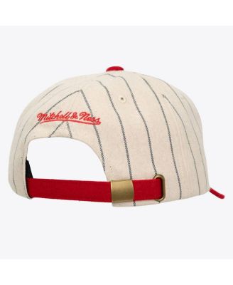Men's and Women's Cream Boston Red Sox Vintage Ground Melton Wool Pinstripe Adjustable Hat