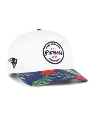 Men's White/Navy New England Patriots Beach Side Hitch Adjustable Hat