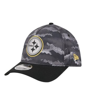 Men's Black Pittsburgh Steelers Camo A-Frame 39THIRTY Flex Hat