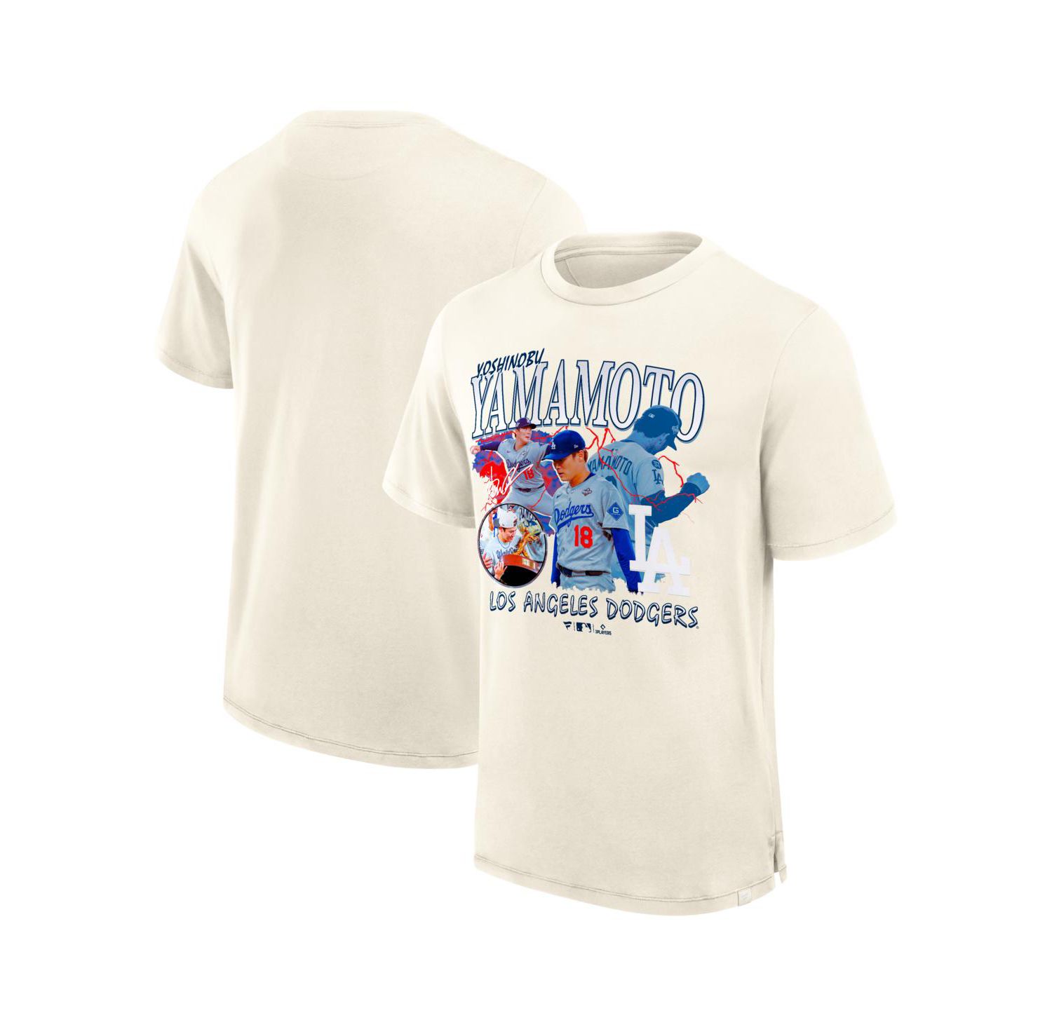Men's Yoshinobu Yamamoto Cream Los Angeles Dodgers Montage T-Shirt