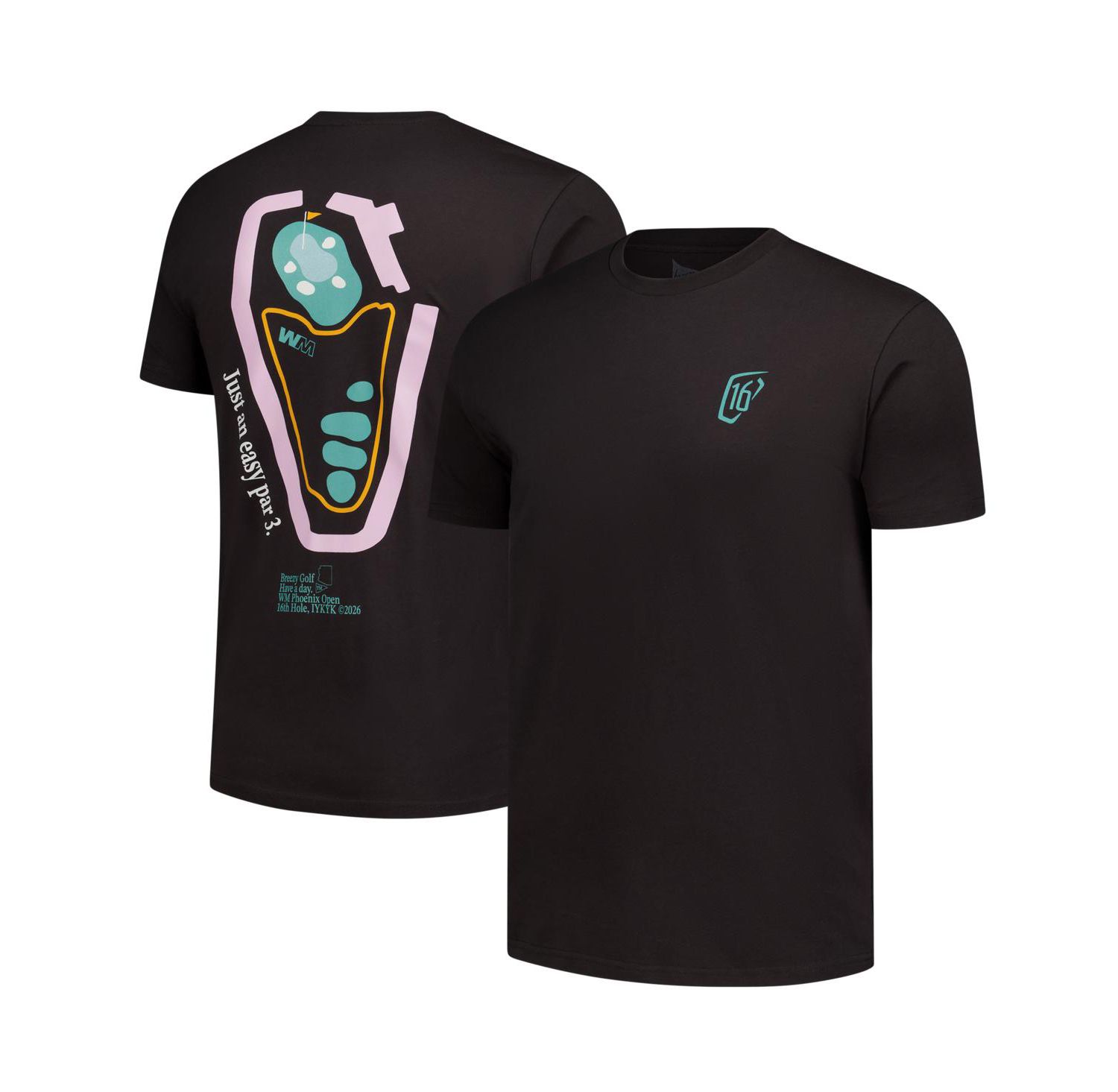 Men's Black WM Phoenix Open Easy Par Three T-Shirt