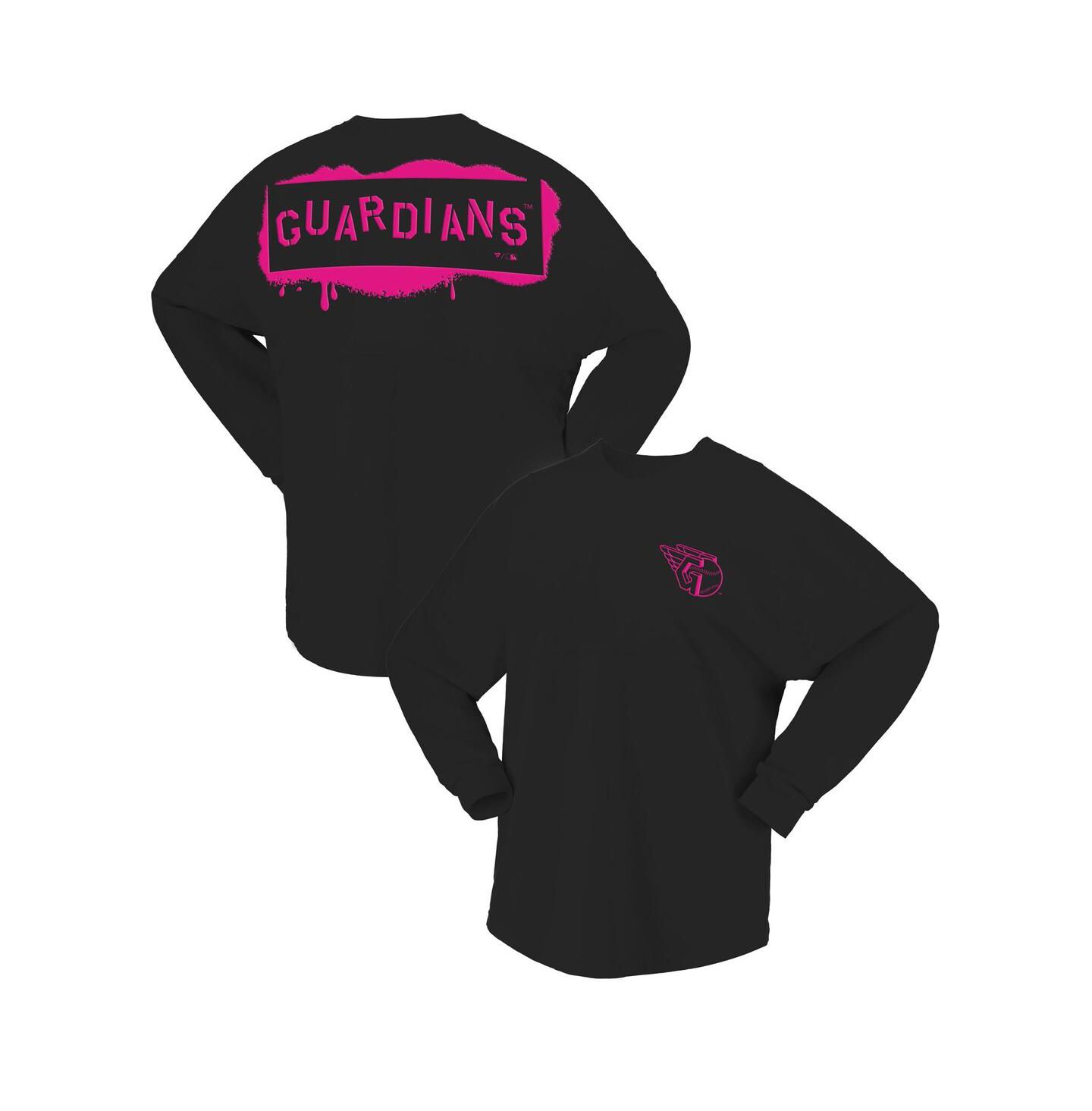 Женская футболка Fanatics Black Cleveland Guardians Neon Jersey Long Sleeve — фото 1