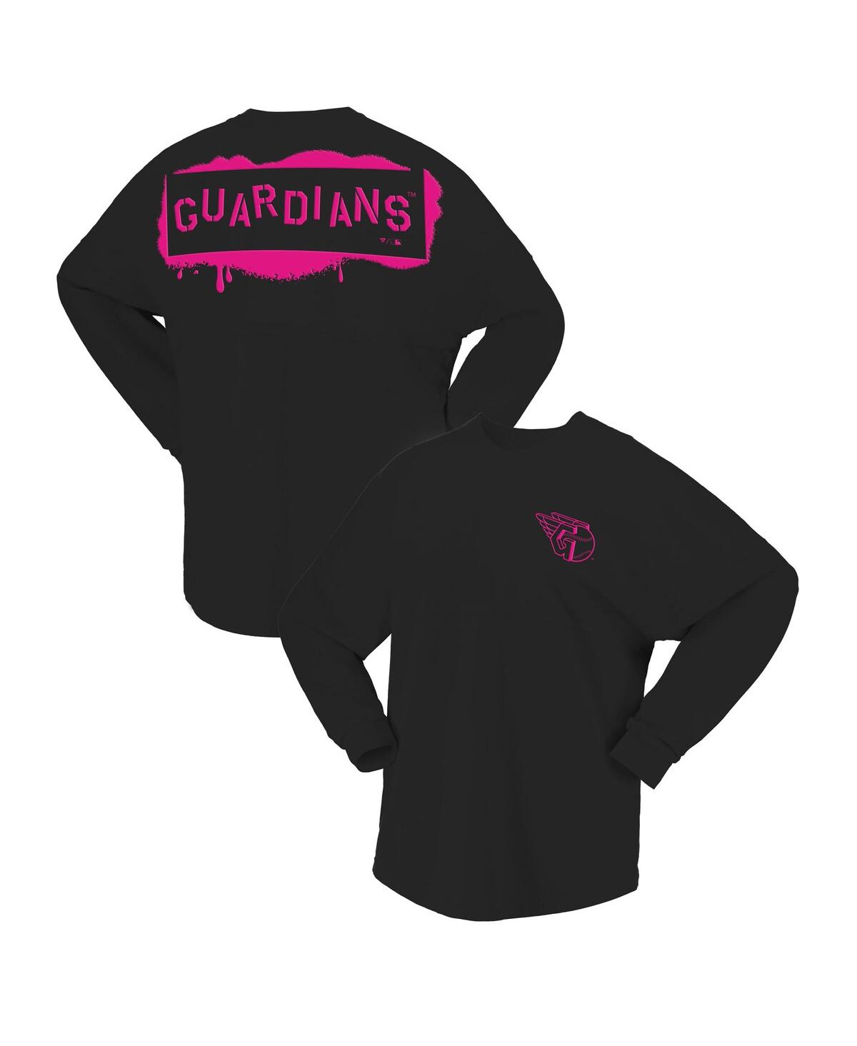 Fanatics Women's Black Cleveland Guardians Neon Jersey Long Sleeve T-Shirt - Black