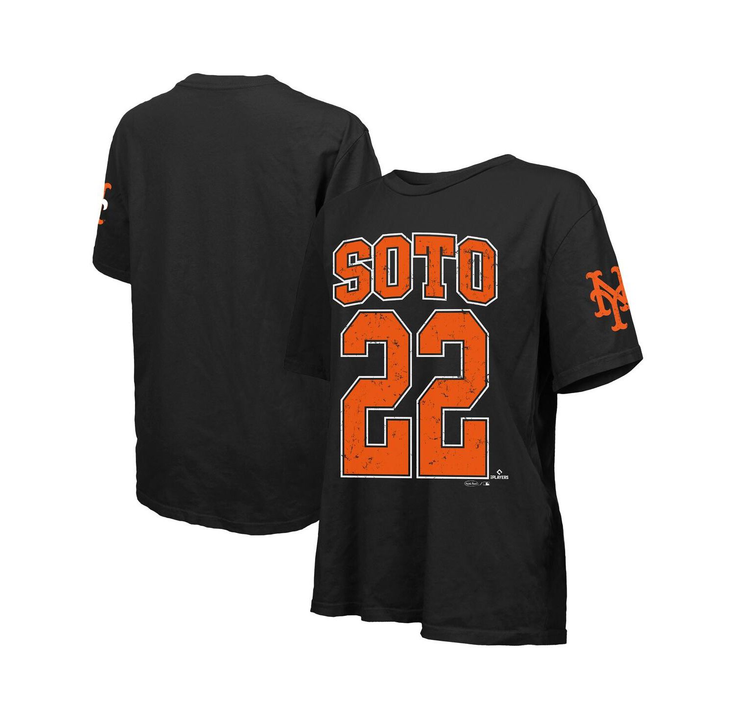 Women's Juan Soto Black New York Mets Oversized Name & Number T-Shirt