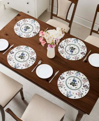 Botanic Garden Woven Braided Round Placemats, Set of 4