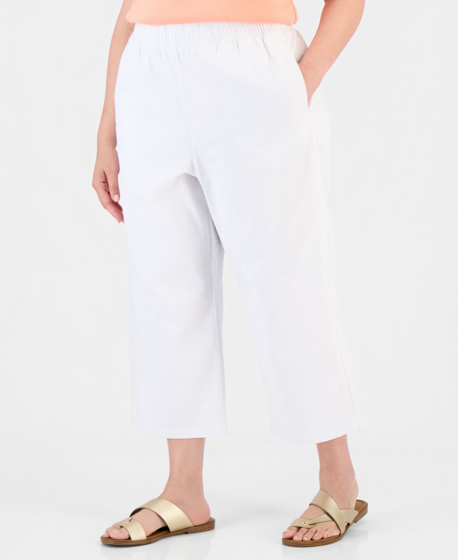 Women's Pull-On Wide-Leg Capri Pants
